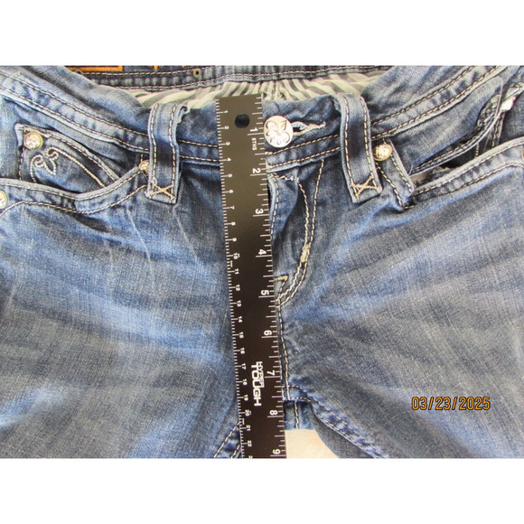Rock Revival Easy Ankle Sasha Skinny Jeans Womens 27 Low Flap Pocket Bling - Picture 11 of 12